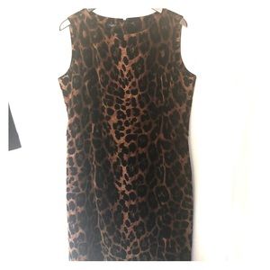 TALBOTS LEOPARD VELVET DRESS SZ LARGE (APROX)